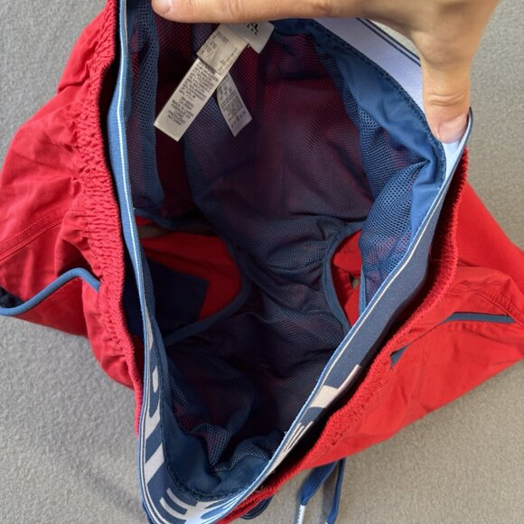 Diesel Beachwear Barrely Swim Trunks Mens S Red Logo Waist Drawstring Pockets - Picture 9 of 13